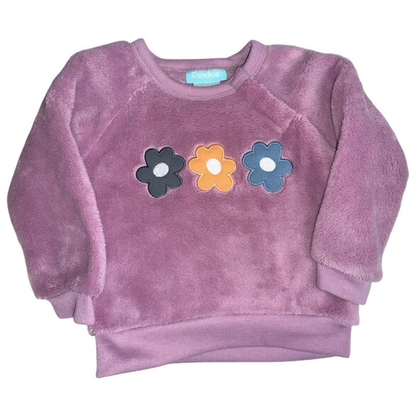 Pekkle Infant Girls 18 Month 4 Piece Set Flower Plush Top Bodysuit Pants New 18M - Picture 3 of 11